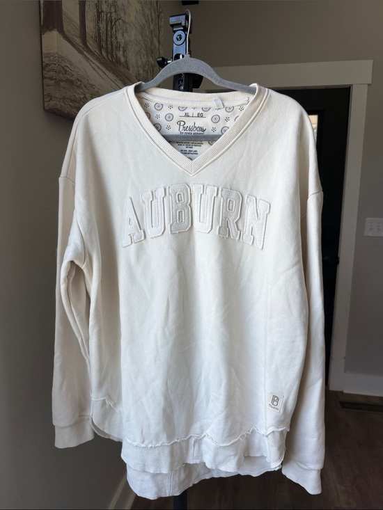 Pressbox Tops - Pressbox Cream Auburn V-Neck Pullover Sweatshirt